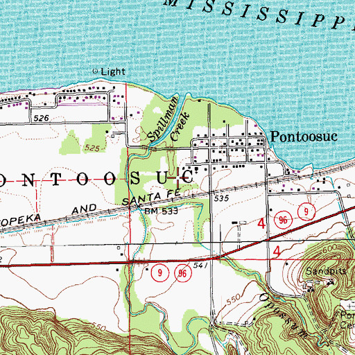 Topographic Map of Village of Pontoosuc, IL