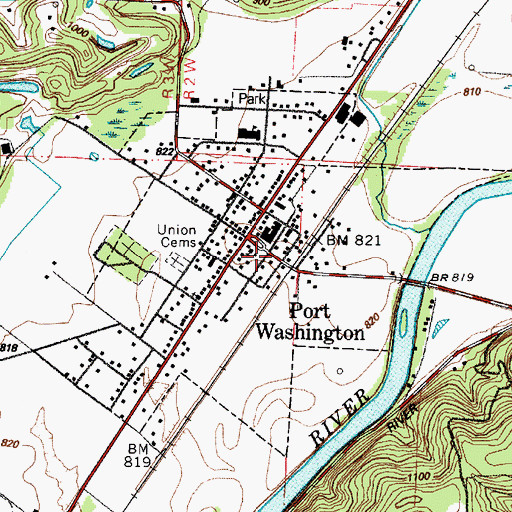 Topographic Map of Village of Port Washington, OH