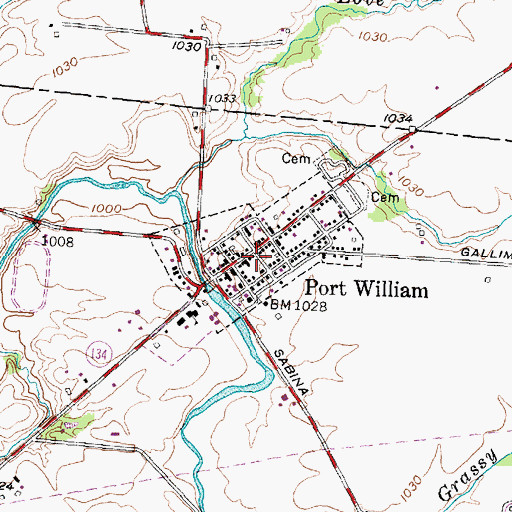Topographic Map of Village of Port William, OH
