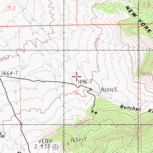 Topographic Map of Butcher Knife Canyon, CA