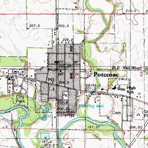 Topographic Map of Village of Potomac, IL