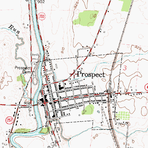 Topographic Map of Village of Prospect, OH