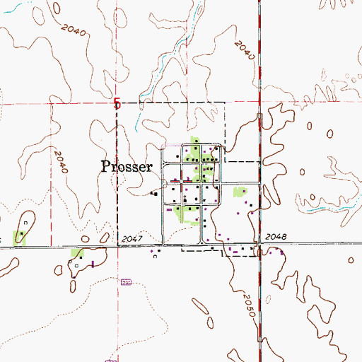 Topographic Map of Village of Prosser, NE