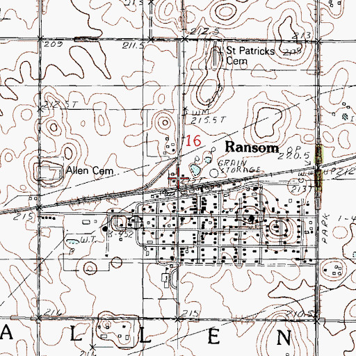 Topographic Map of Village of Ransom, IL