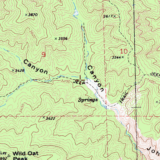 Topographic Map of Butterfly Canyon, CA