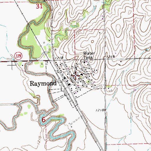 Topographic Map of Village of Raymond, NE