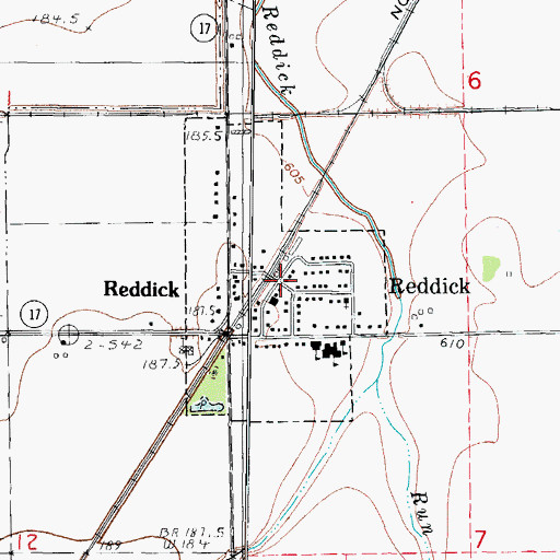 Topographic Map of Village of Reddick, IL