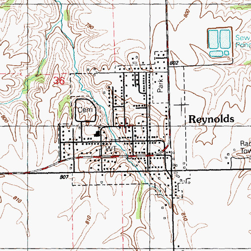 Topographic Map of Village of Reynolds, IL