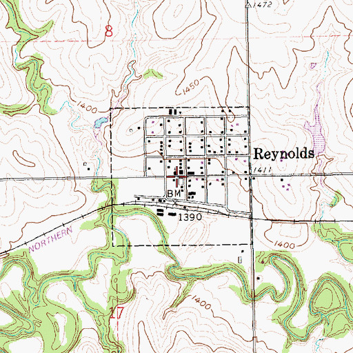 Topographic Map of Village of Reynolds, NE