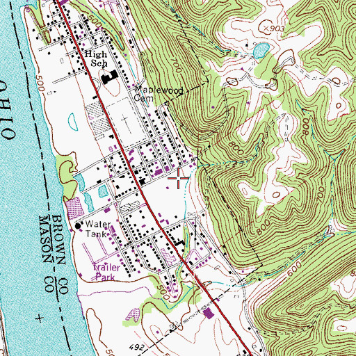 Topographic Map of Village of Ripley, OH