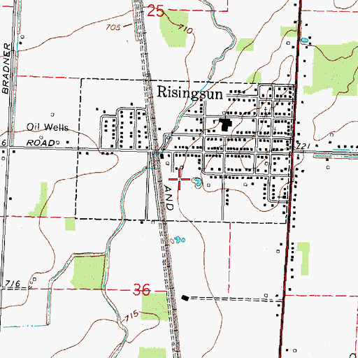Topographic Map of Village of Risingsun, OH