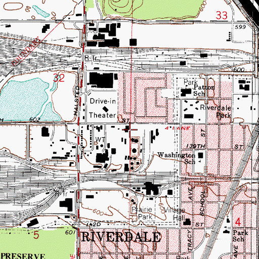 Topographic Map of Village of Riverdale, IL