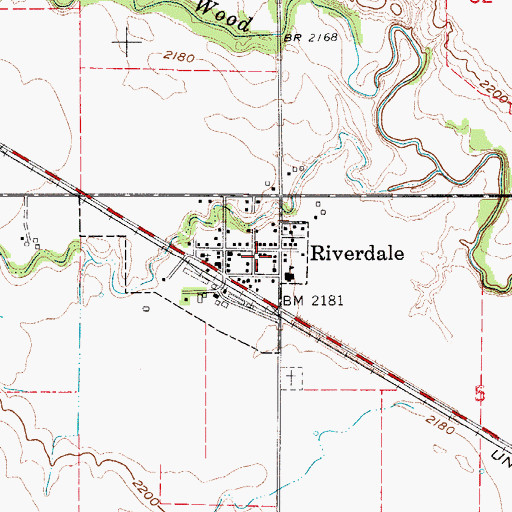 Topographic Map of Village of Riverdale, NE