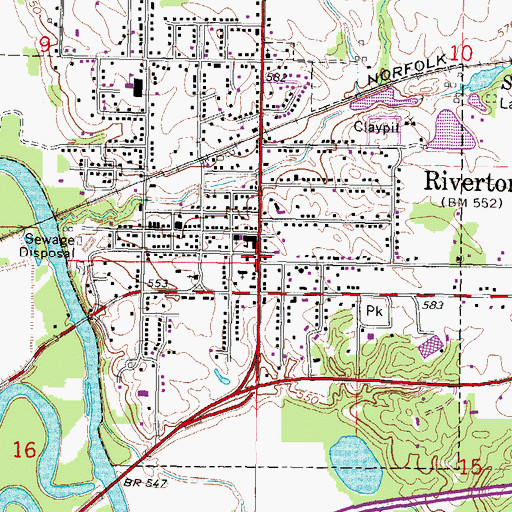 Topographic Map of Village of Riverton, IL