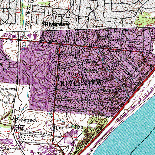 Topographic Map of Village of Riverview, MO