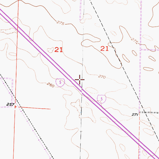Topographic Map of Buttonwillow Ridge, CA