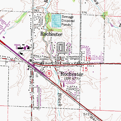 Topographic Map of Village of Rochester, IL