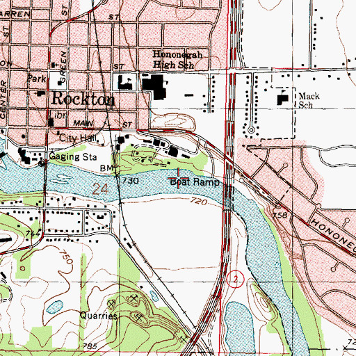 Topographic Map of Village of Rockton, IL