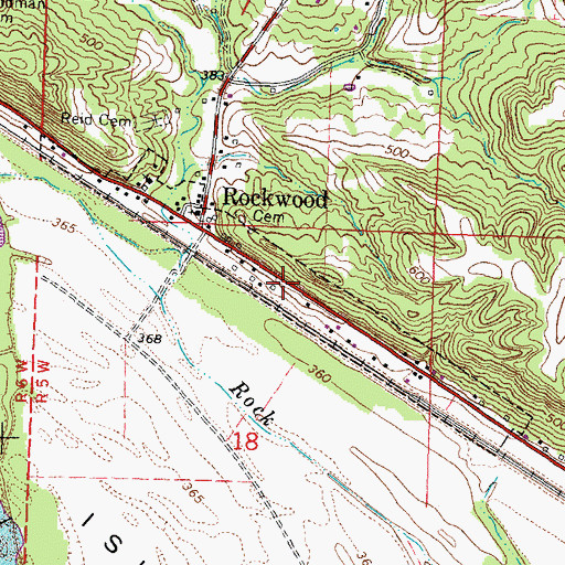 Topographic Map of Village of Rockwood, IL