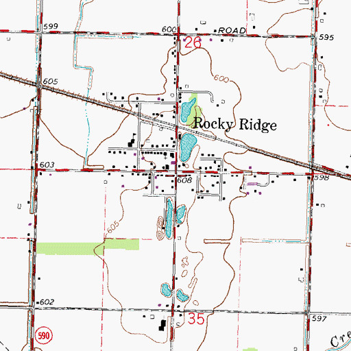 Topographic Map of Village of Rocky Ridge, OH