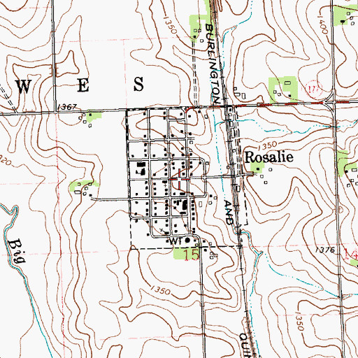 Topographic Map of Village of Rosalie, NE