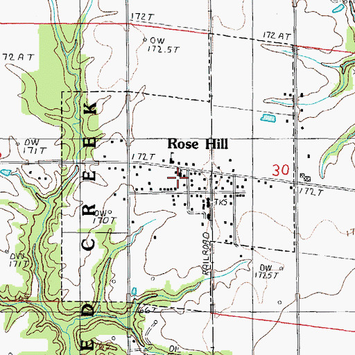 Topographic Map of Village of Rose Hill, IL
