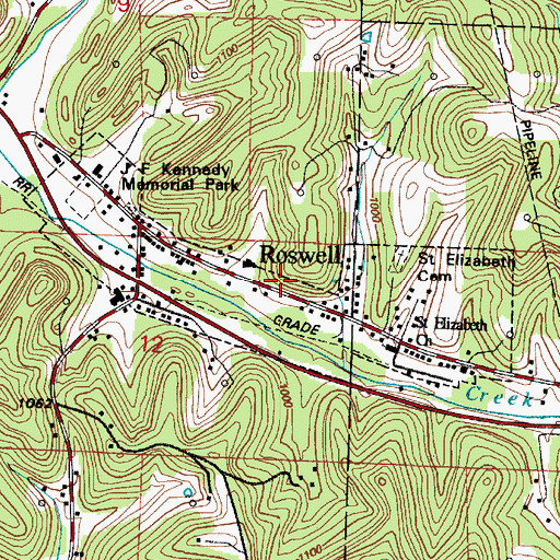Topographic Map of Village of Roswell, OH