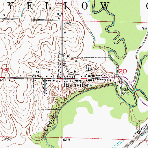Topographic Map of Village of Rothville, MO