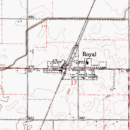 Topographic Map of Village of Royal, IL