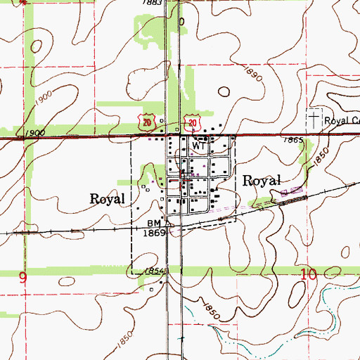 Topographic Map of Village of Royal, NE
