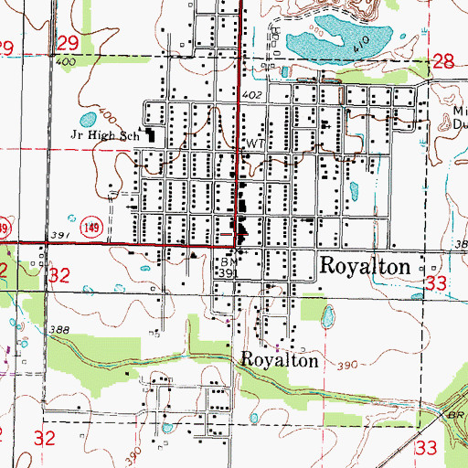 Topographic Map of Village of Royalton, IL