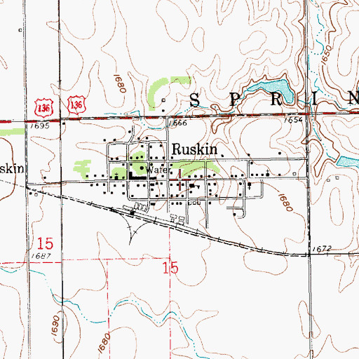 Topographic Map of Village of Ruskin, NE