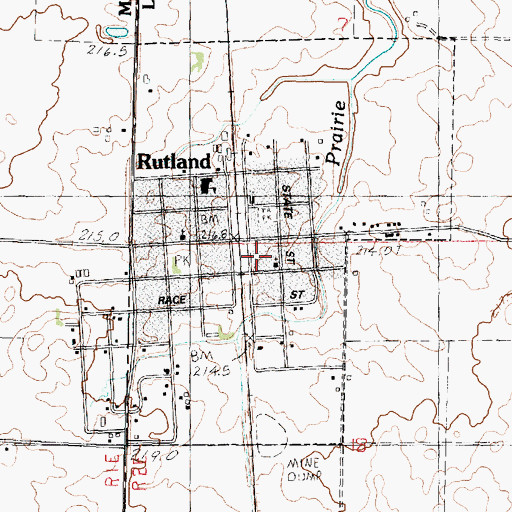 Topographic Map of Village of Rutland, IL