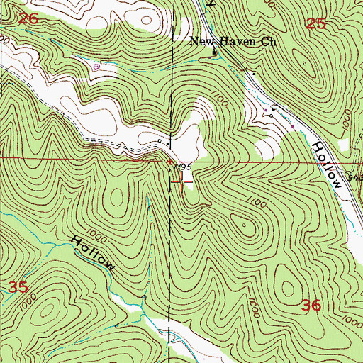 Topographic Map of Village of Saddlebrooke, MO