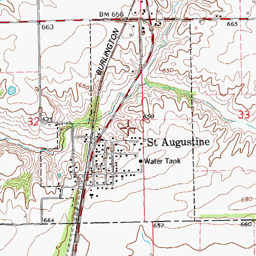 Topographic Map of Village of Saint Augustine, IL