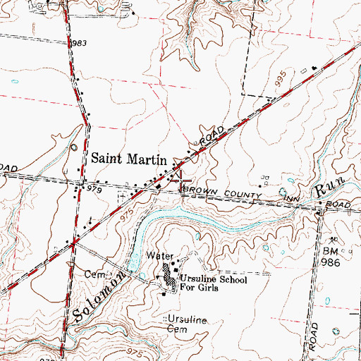 Topographic Map of Village of Saint Martin (historical), OH