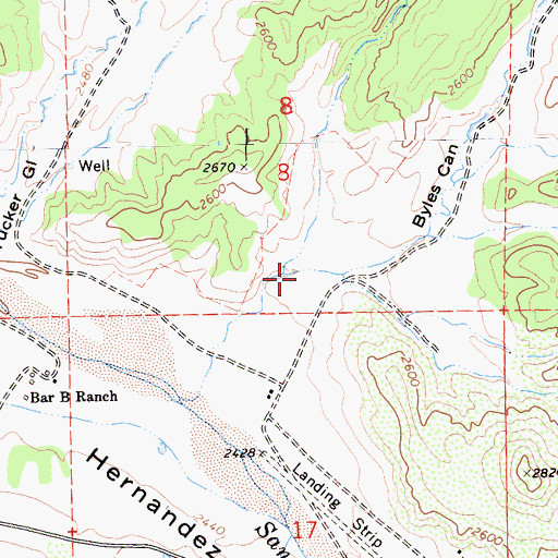 Topographic Map of Byles Canyon, CA