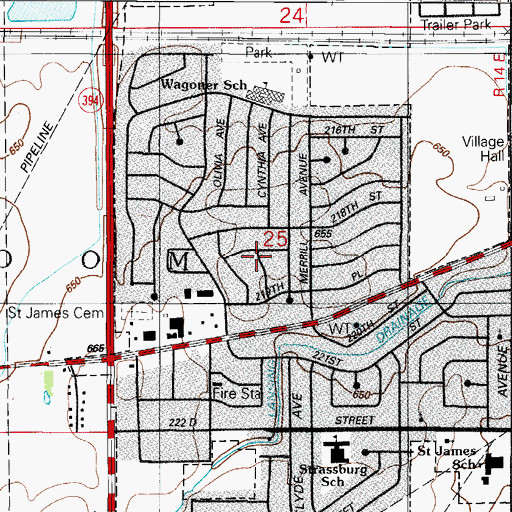 Topographic Map of Village of Sauk Village, IL