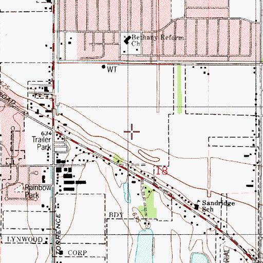 Topographic Map of Village of Lynwood, IL
