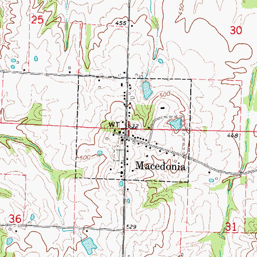 Topographic Map of Village of Macedonia, IL