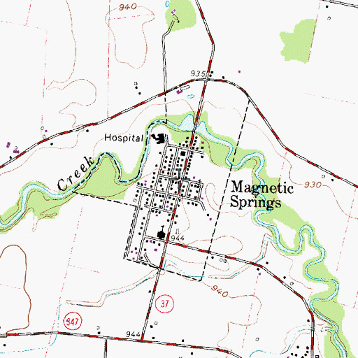 Topographic Map of Village of Magnetic Springs, OH