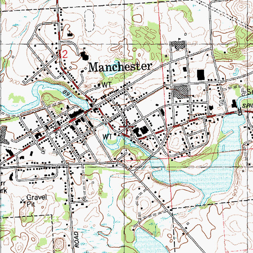 Topographic Map of Village of Manchester, MI