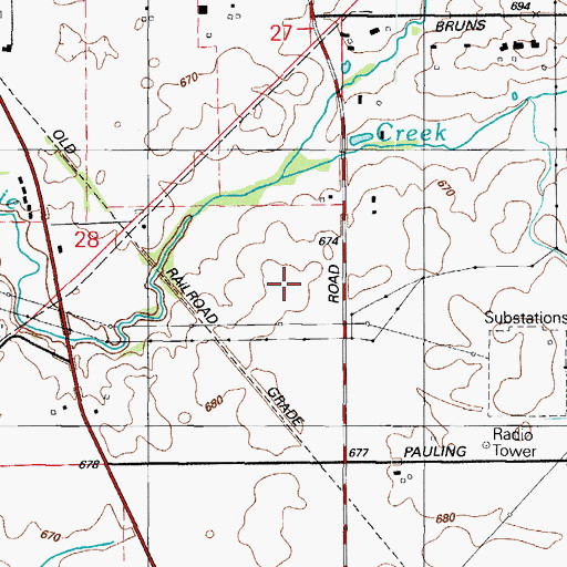 Topographic Map of Village of Manhattan, IL