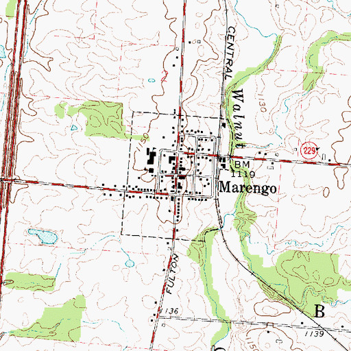 Topographic Map of Village of Marengo, OH