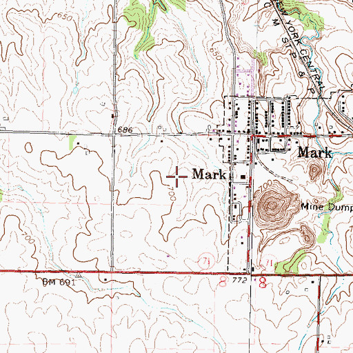 Topographic Map of Village of Mark, IL