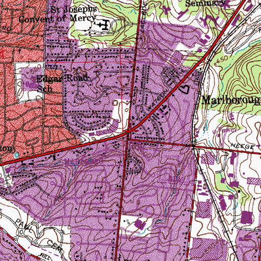 Topographic Map of Village of Marlborough, MO