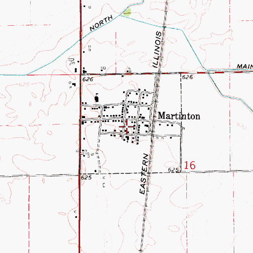 Topographic Map of Village of Martinton, IL