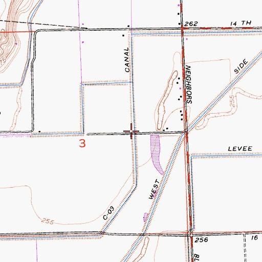 Topographic Map of C-03 Canal, CA