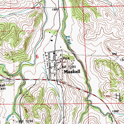 Topographic Map of Village of Maskell, NE