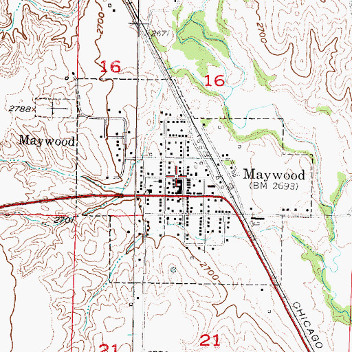 Topographic Map of Village of Maywood, NE